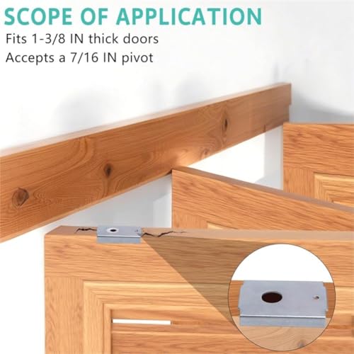 Juego de 8 soportes para reparación de puertas plegables de acero inoxidable con juntas de silicona para puertas tipo granero de 1-3/8 pulgadas miniatura 5
