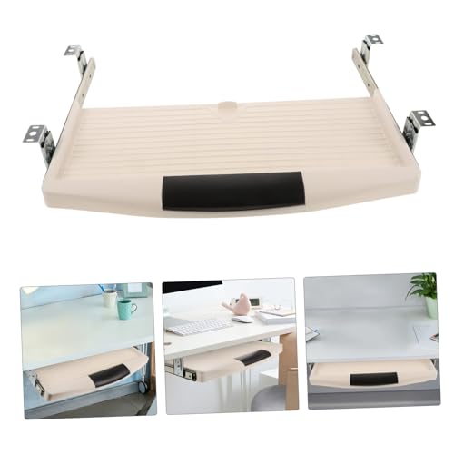 1set Vassoio per Tastiera Estraibile da Scrivania con Scorrimento Ergonomico Supporto sotto Tavolo per Tastiera E Mouse Cassetto Pratico Plastica ABS Dimensioni Ottimali per Ufficio E Casa Facile da