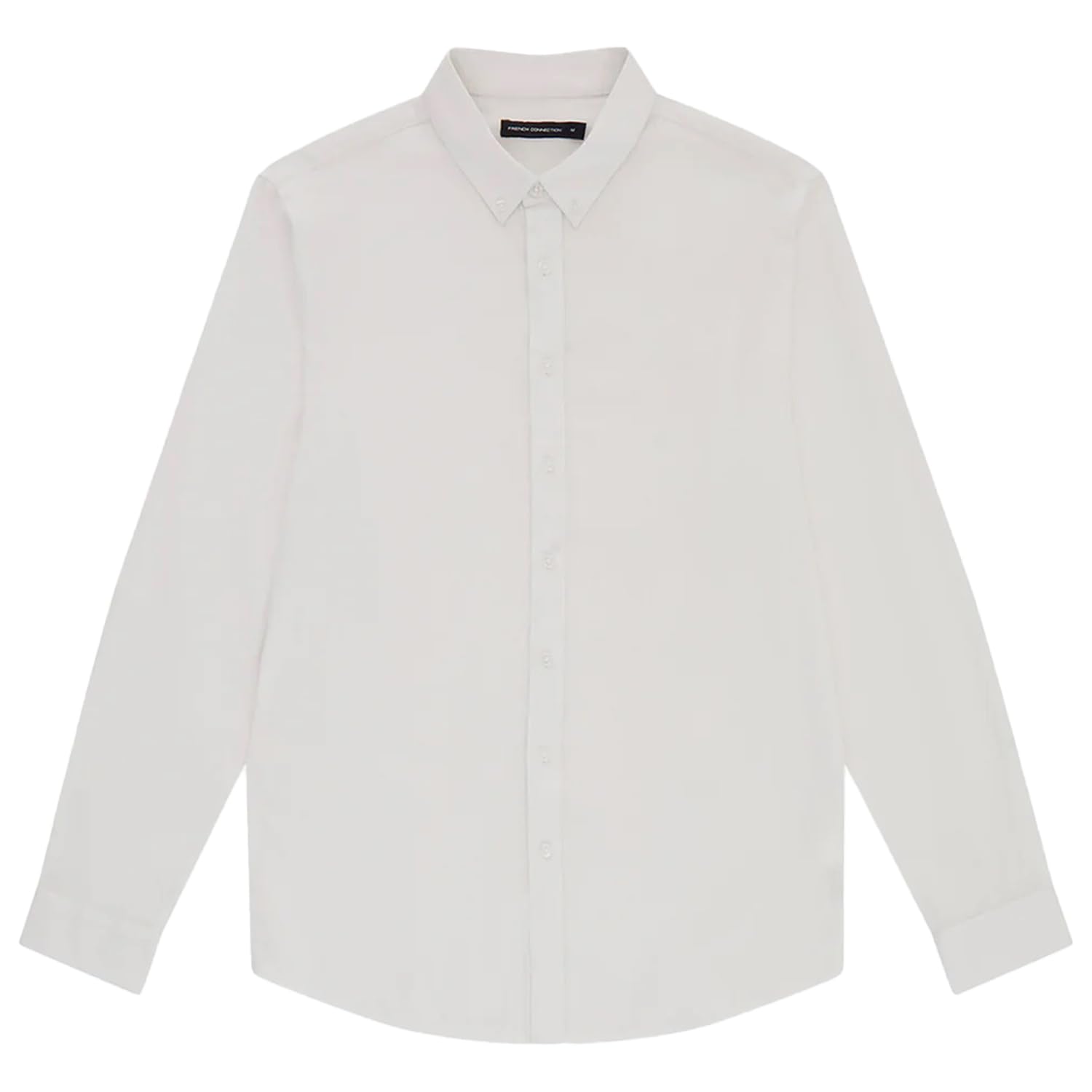 French Connection Men's White Linen Long Sleeve Shirt XX-Large (White)
