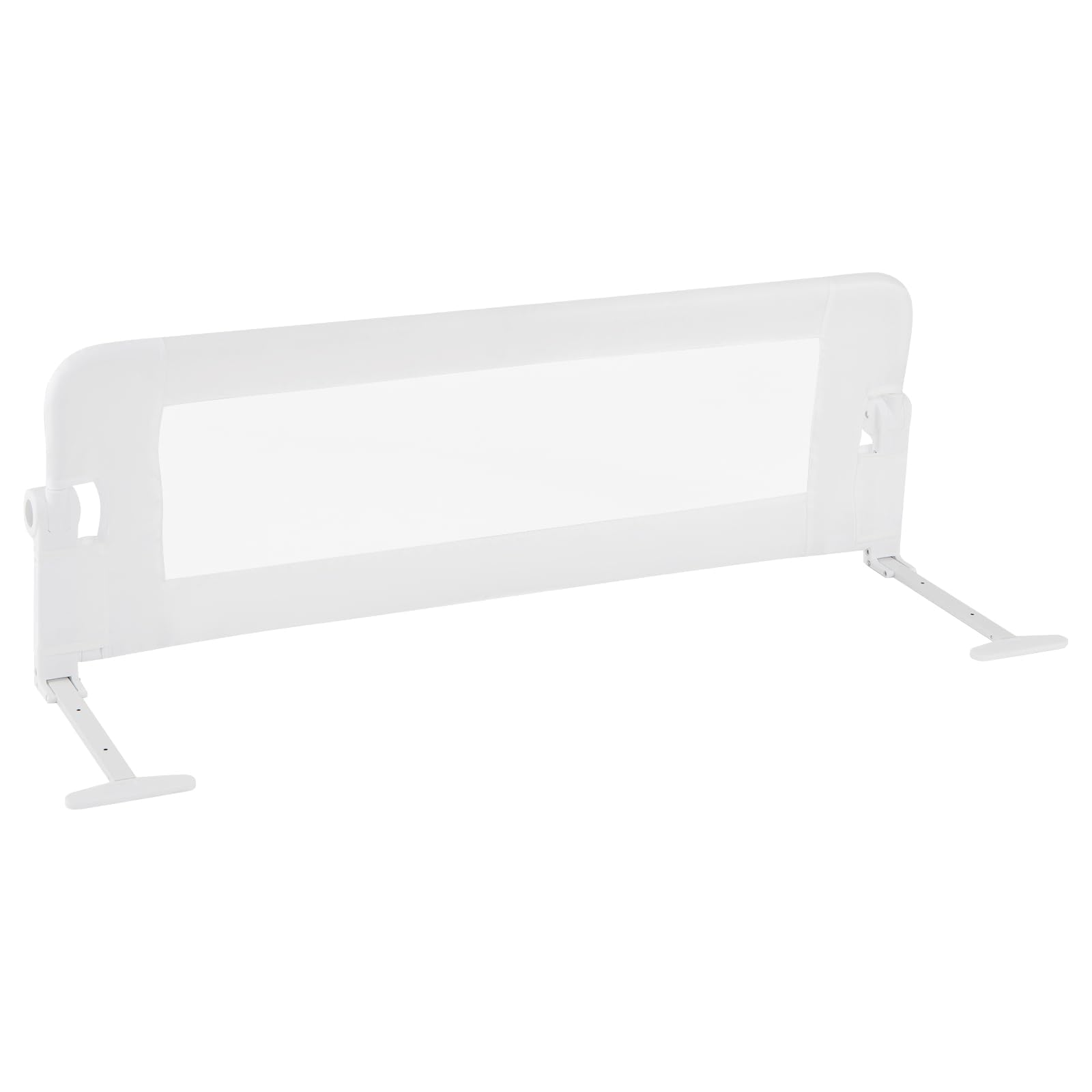 COSTWAY Bettgitter klappbar, 120 x 42cm Bettschutzgitter mit Verstellbarer Gurte, EIN-klick-Faltung, Rausfallschutz Bett 180° faltbar für Boxspringbett, Elternbett, Kinderbett (Weiß)