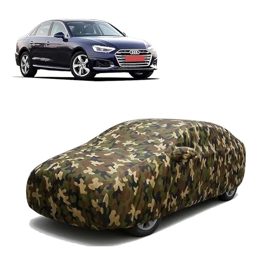 Image of Sulfar 100% Waterproof Car Body Cover Compatible with Mirror for Audi A4 with Long Lasting Durable Material (Triple Stitched, Full Bottom Elastic, Camouflage Army)