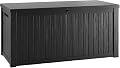 Yardgrace Outdoor Storage Box, 150 Gallon Resin Deck Box Waterproof for Patio Furniture, Garden Tools and Pool Accessories, Lockable UV-Resistant Storage Bin Bench Cabinet for Outside, Black