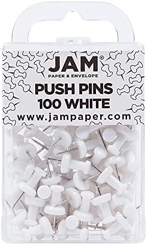JAM PAPER Colourful Push Pins - Red Pushpins - 100/Pack
