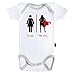 Baby Geek Ma Super Tata - Ma Super Famille - Body Bébé Manches Courtes - Coton - Blanc - Coutures Grises (3-6 Mois)