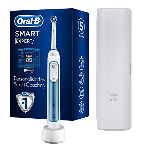 Smart Expert Elektrische Zahnbürste/Electric Toothbrush mit Smart-Coaching App für bessere Putzergebnisse, 5 Putzprogramme, visuelle 360°
