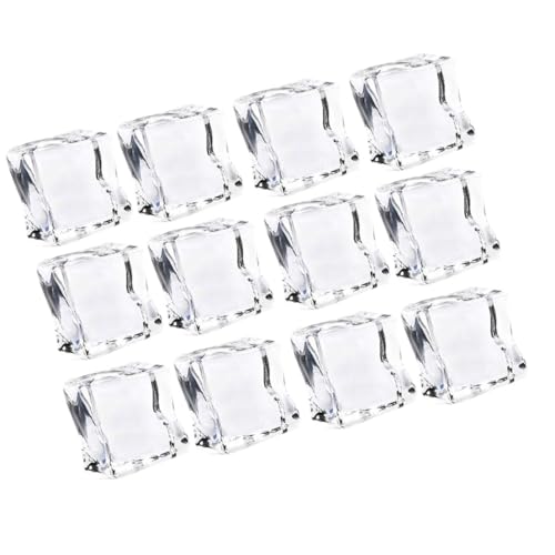 BESPORTBLE 48 Cubitos de Hielo Falsos Acrílicos Transparentes 30 MM Reutilizables Cuadrados Accesorios para Decoración de Fiestas Fotografía Bar y Hogar