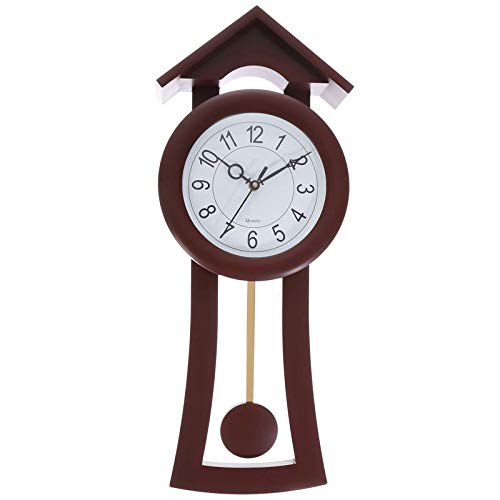 President Plastic Nautical Analog Quartz Official Designer Pendulum Big Size Wall Clock for Hall (53 X 27 cm, Color : Wood and White) Made in India WF15