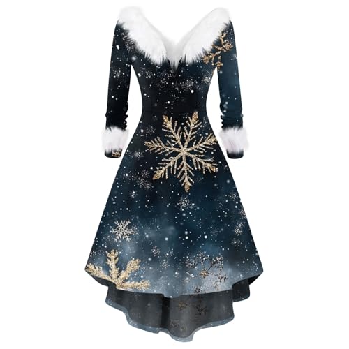 TOFOTL Geschenke für Frauen Schöne Weihnachskleid Festliche Costume Weihnachtsfeier Outfit Damen Elegant Geschenke Lang Norweger Kleid Santa Dress...