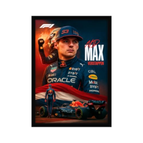 Image of CodersParadise F1 Max Racing Champion-Inspired Poster Frame | Premium A4 Framed Wall Art for Bedroom, Office & Gaming Setup | High-Octane Motorsport Tribute Decor for Formula Fans