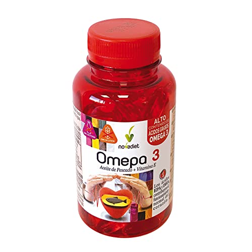Novadiet – OMEPA 3 Cápsulas con Vitamina E , Aceite de Pescado y Omega 3, Ayuda a Controlar los...