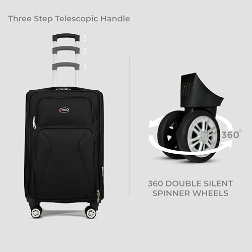 Image of Bite 2-Piece Softside Trolley Luggage Set | 360 Spinner Wheels | 360 Spinner Wheels, Telescopic Handle, Front Pockets, Twill Fabric, Travel Bag, 5 Years Warranty