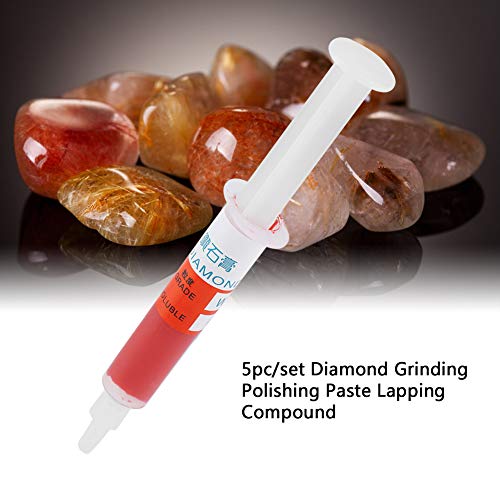 5er Set Diamantschleifer, Diamant Polierpaste Metall 8000 Diamantpaste Polierpaste Läpppaste Schleifpaste Nadelröhrchen W1.0# 8000 (W3.5 (3000 mesh Feinpolieren))