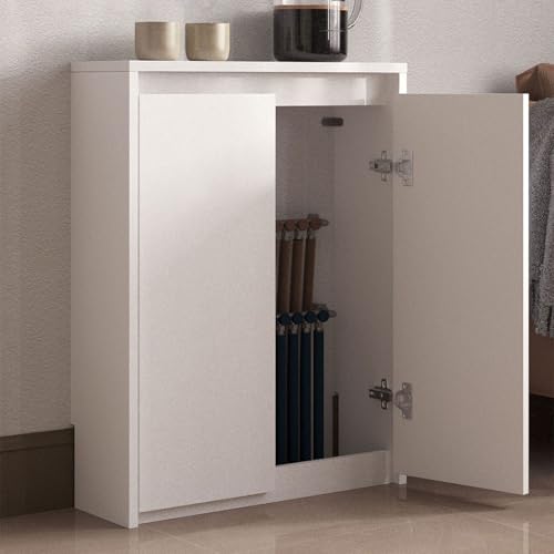 Armoire de chauffage moderne avec tablette de rangement supérieure pour optimiser l'espace de vie