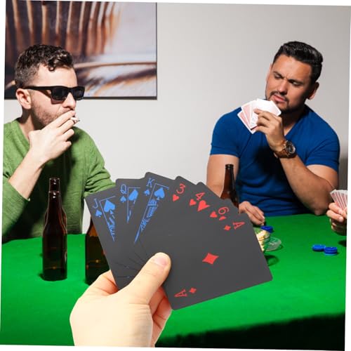 Kisangel Pokerkarten Aus Schwarzem PVC 2 Stück Kompakte Spielkarten Für 2-Spieler Spiele Party Und Familienwettbewerb – Bild 4