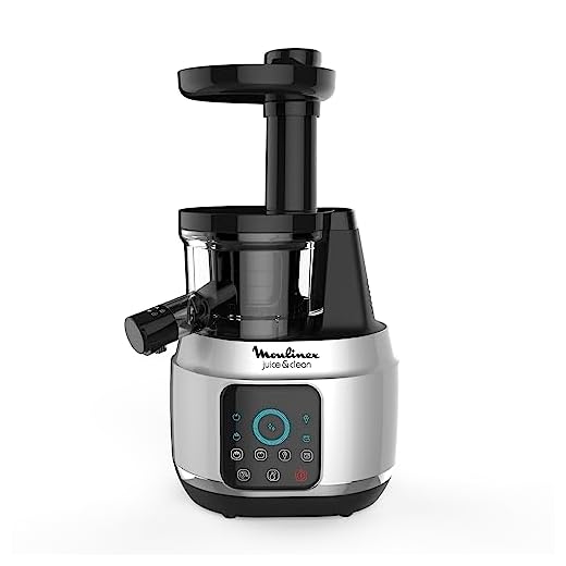 Moulinex ZU420E Juice & Clean, Estrattore di Succo a Freddo, con Teconlogia Easy Clean per una Pulizia Facile, Touch Screen, 0.8 Litri, Alluminio
