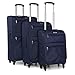 Produktbild ITACA - 3er Kofferset Erweiterbar 55/68/77 cm Eva-Polyester. 4 Rollen. Steif, widerstandsfähig und leicht. Hängeschloss. Kleine Koffer genehmigt für Ryanair, mittlere und große. I5, Color Marine Blau