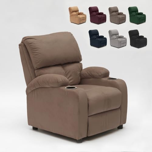 Produce Shop Poltrona Relax Reclinabile con Poggiapiedi in Microfibra Velluto