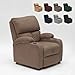 Produce Shop Poltrona Relax Reclinabile con Poggiapiedi in Microfibra Velluto Laura - Marrone