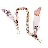 WRITWAA Chaîne Métal pour Sac à Main avec Foulard Soie Sangle Bandoulière avec Boucles...