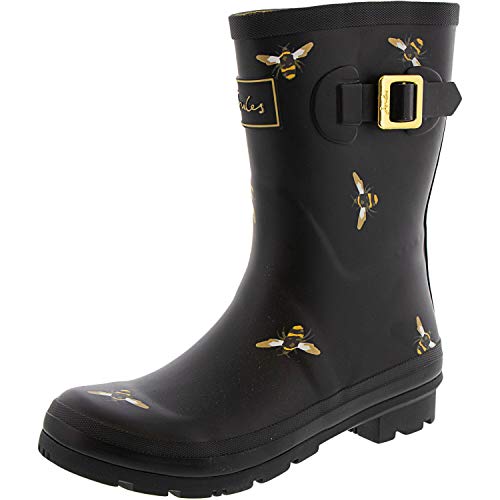 Joules Molly Welly, Botas de Agua para Mujer, Negro Negro Metálico Abejas Blkmtlbees, 39 EU