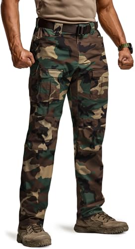 Image of CQR Men's Flex Ripstop Tactical Pants, Water Resistant Stretch Cargo Pants, Lightweight EDC Hiking Work Pants