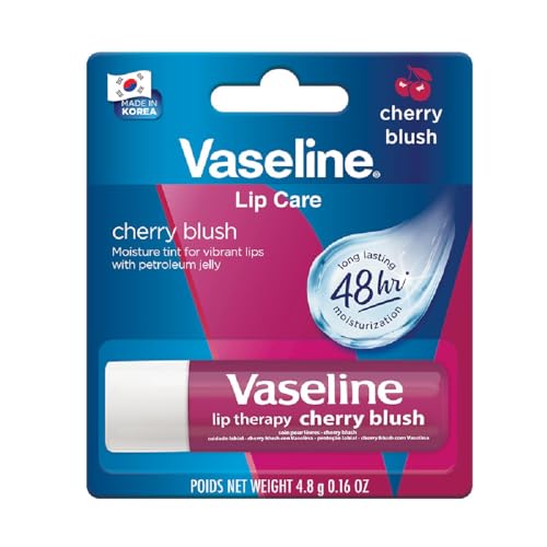 Vaseline Lip Care | Cherry Blush Tinted Lip Balm Stick | up to 48Hr moisturization | with petroleum jelly & Vitamin E | made in South Korea | 4.8g