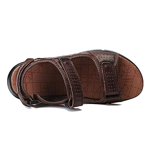 XYAL0003001 Xingyue Aile Slippers & Sandalen Comfortabele Ademende Zomer Vegan Beach Sandalen Voor Mannen, Echt Leer Waterdichte Anti-slip Platte Ronde Open teen Haak & lus Band Schoen - Afbeelding 3