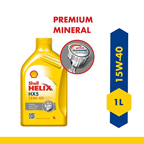 Image of Shell Helix HX5 15W-40 API SN Premium Mineral Engine Oil for Diesel and Petrol Cars (1 L)