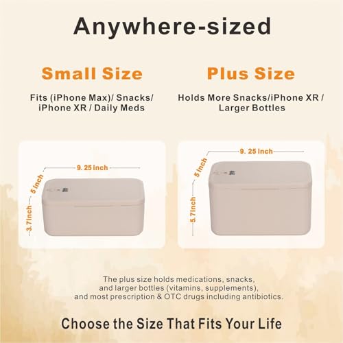 Image of SANIDIKA Lockable Storage Box, Locking Medicine Box, Cell Phone Locked Jail, Food Medical Lockbox, Containers Bin for Personal Refrigerator Home Office Organization Travel Farther Gift (Cream Plus)