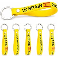 AURALIN Llaveros España Fútbol, 5 Llaveros de Silicona con