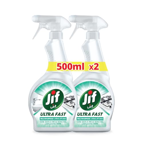 JIF Ultra Fast Cleaner Spray Multi-Purpose 500ml x 2 for smooth and shiny surfaces Fast & easy clean just in 10 seconds