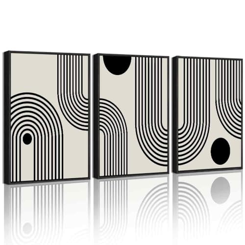 Drsoum Black Abstract Wall Art Framed Minimalist Bohemian Wall Decor