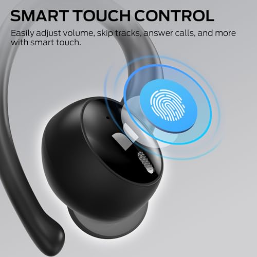 Image of Monster N-Lite 216 Wireless Earbuds, Sports Earbuds with Earhooks, Noise Cancelling Headset, Stereo Deep Bass Over Ear Buds 48H Playtime, IPX6 Waterproof Earphones for Sports /Running /Workout(Black)