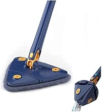 Mop Triangular Retrátil Giratório 360°, Mop De Limpeza Ajustável, Mop De Limpeza Doméstica Com 2 Almofadas De Substituição, Molhado E Seco, Adequado Para Quarto, Banheiro, Cozinha, Teto. (azul)