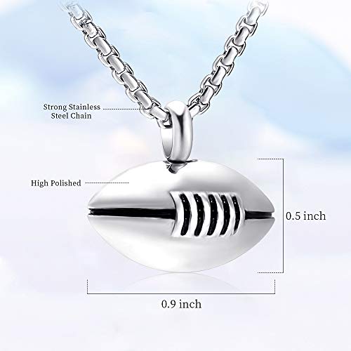 Sport Cremation Jewelry - Stainless Steel American Football Memorial Urn Necklace Pendant For Ashes Of Loved One #TOP1