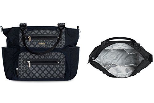 JJ Cole Caprice Diaper Bag, Shadow, Black and Grey