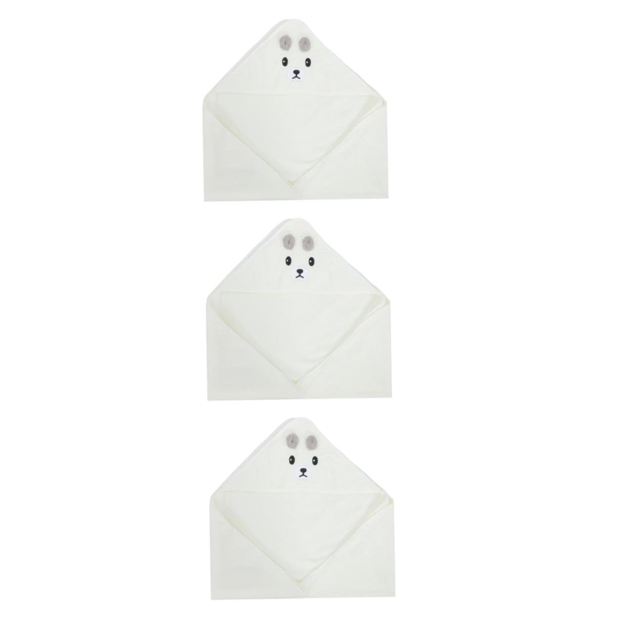 3pièces Serviette De Bain Garçon Fille avec Capuche Doux Et Respirant Design Cartoon Aléatoires Né an