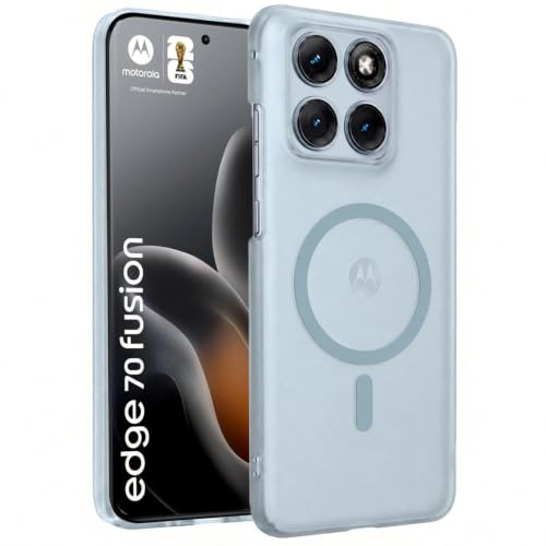 Image of DIZORO Matte Case for Motorola Edge 70 Fusion Compatible with MagSafe, Camera Lens Full Protection, Shockproof Translucent Frosted TPU Soft Phone Cover, Anti-Fingerprint (Sierra)