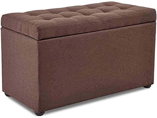 Tabouret ottoman de rangement en bois beige pour petit espace