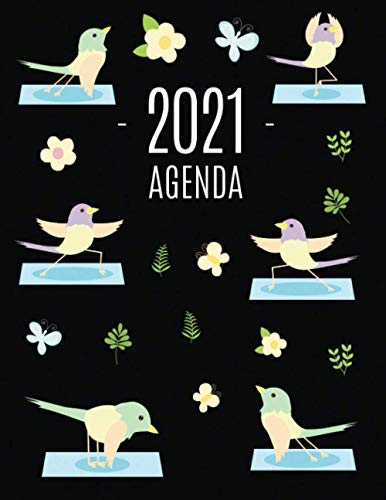 Yoga de Aves Agenda 2021: Planificador Mensual que Inspira Productividad | Con Calendario Mensual 2021