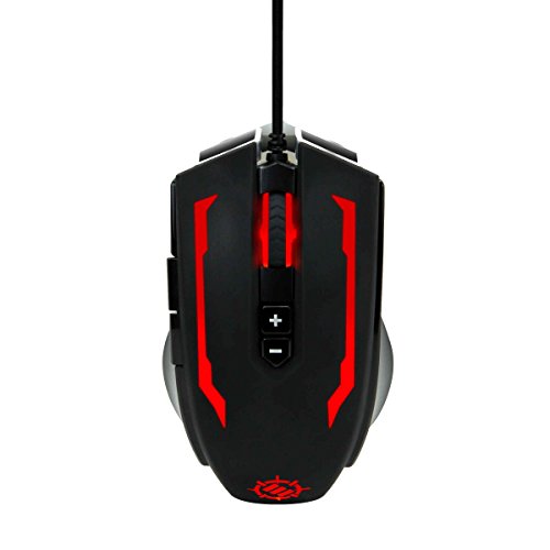 Enhance Scoria Wired Gaming Mouse - Sleek Metal Aluminum Design, Adjustable Dpi, Rgb Backlit Led Gamer Mouse, Programmable Buttons, Usb Braided Cable Wire Ergonomic Gaming Mouse - Matte Black Grip #TOP1