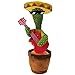 RUSTOO Cactus bailarín de Peluche, vibración electrónica, Divertido Canto y Baile de Cactus, Juguete de Peluche de Cactus para niños, niños pequeños, Juguete para bebés (3 Canciones en inglés)