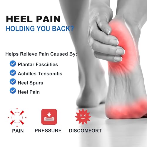 Image of Gel Heel Cups for Heel Pain Relief - Shock Absorbing Silicone Inserts for Plantar Fasciitis & Achilles Tendonitis - Cushioned Heel Support Pads for All-Day Standing (2 Pairs-Large)