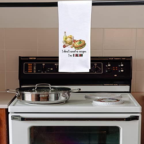 Pofull Italian Cooks Gift I Don't Need Recipes I'm Italian Dish Towel Italian Kitchen Decor (I Don't Need A Recipe Towel) #TOP2