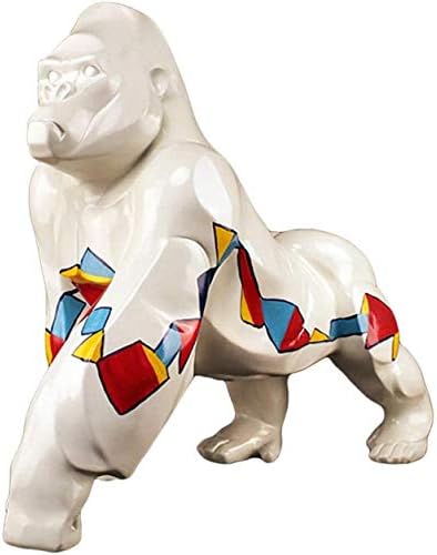GFDJ Gorilla Statue Ornaments Abstract Animal Resin Figure Sculpture for Home Decoration Office Bar Accessories Gifts Crafts 60x27x50CM