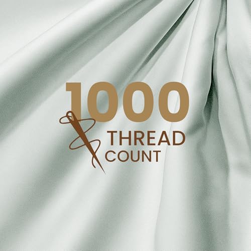 Image of BOUTIQUE LIVING Infinity 100% Egyptian Cotton 1000 TC Silver King with 4 Pillow Covers (Pearl Stitched)