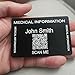 Medical Information QR Code Card, Scannable Digital Health Card, Black