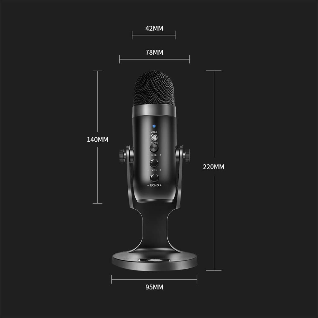 Mikrofon USB Profesjonalny mikrofon pojemnościowy Komputer Laptop Studio nagrań Śpiewanie gra Streaming Transmisja na żywo