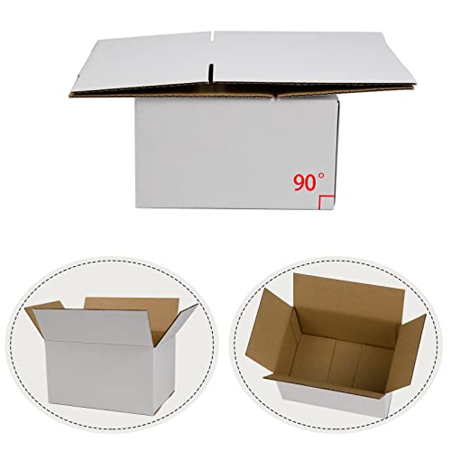 Image of 7x5x4 Inches Shipping Boxes, White Corrugated Cardboard Boxes for Small Bussiness, 25 Pack