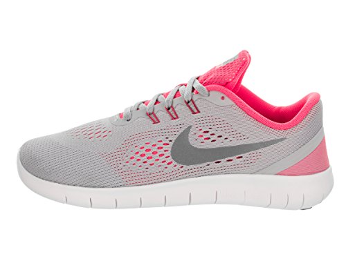 Nike Kids Free Rn (GS) Wolf Grey/Metallic Silver Running Shoe 7 Kids US2